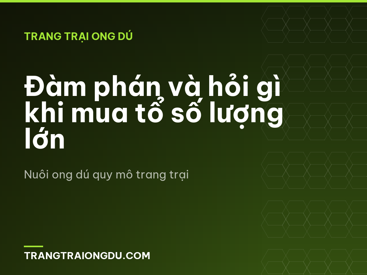 Đàm phán và hỏi gì khi mua tổ số lượng lớn