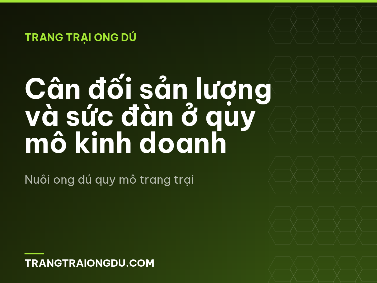 Cân đối sản lượng và sức đàn ở quy mô kinh doanh