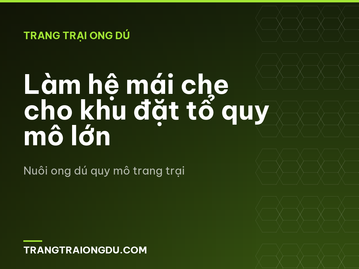Làm hệ mái che cho khu đặt tổ quy mô lớn