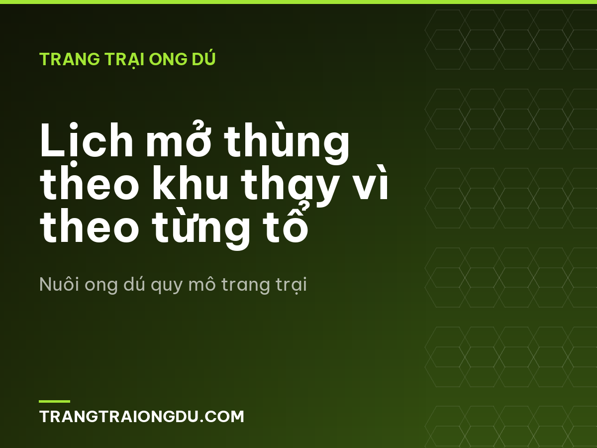 Lịch mở thùng theo khu thay vì theo từng tổ