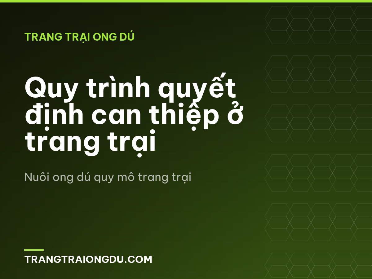 Quy trình quyết định can thiệp ở trang trại