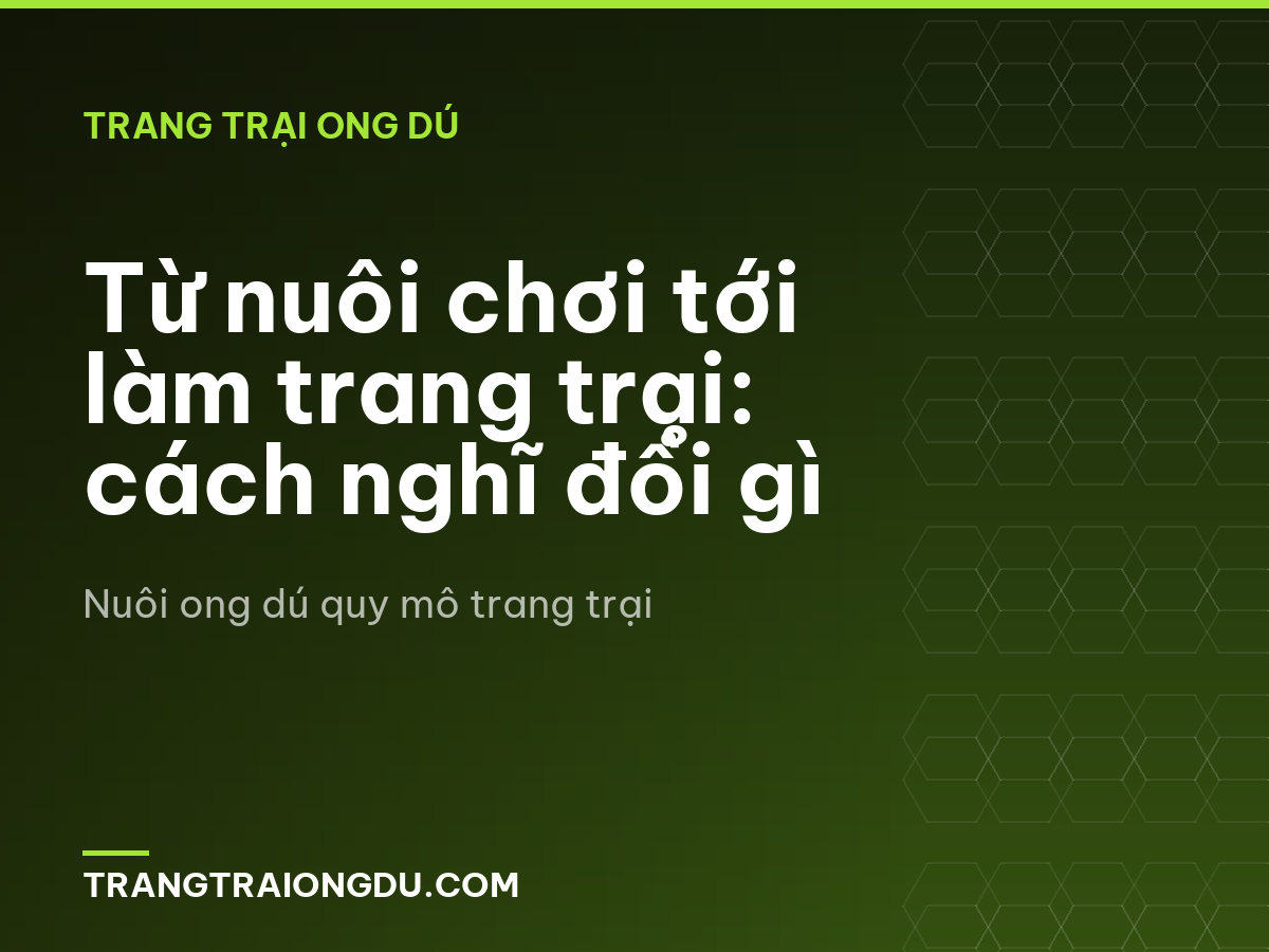 Từ nuôi chơi tới làm trang trại: cách nghĩ đổi gì