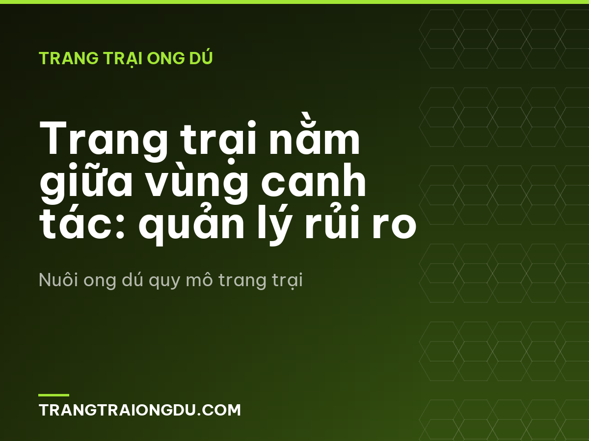 Trang trại nằm giữa vùng canh tác: quản lý rủi ro