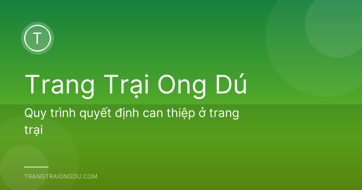 Quy trình quyết định can thiệp ở trang trại